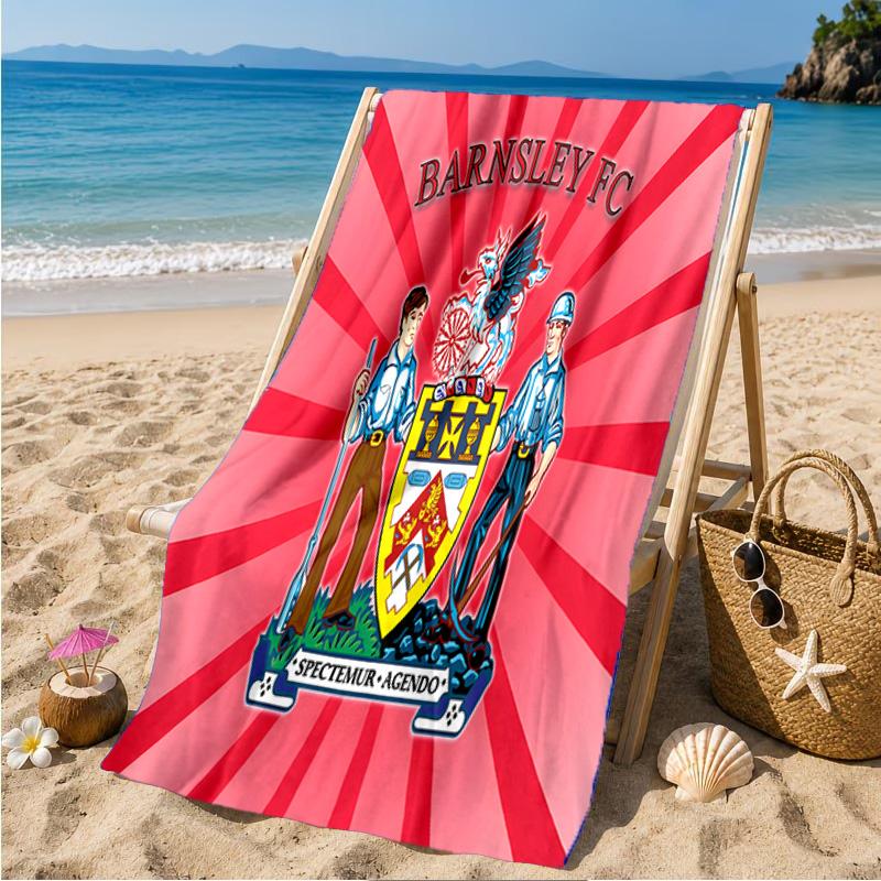 Barnsley Crest Design Beach Towel Microfiber Beach Towel, Lightweight and Quick-Dry, for Summer Travel, Swimming Pool Fan Birthday Gift