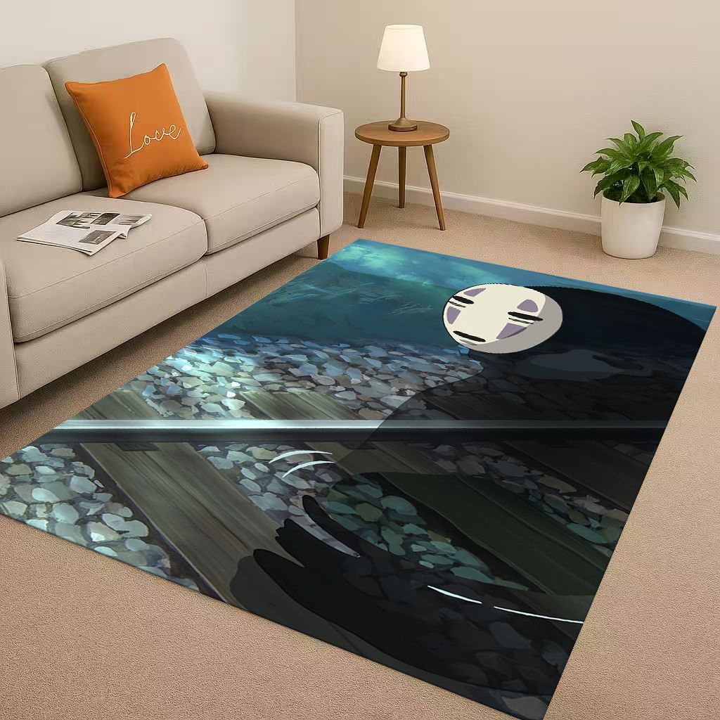 Classic Cartoon Spirited Away No Face Man Living Room Non-Slip Area Rug Soft Carpet for Bedroom Playroom Sofa,Home Decor Doormat
