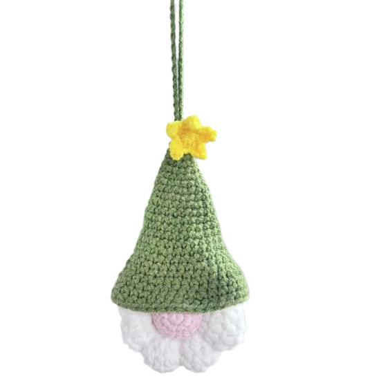 Reusable Holiday Door Handles Hand Crochet Christmas Gnome Ornaments, Knitted Faceless Hanging Decorations, Decorative Gift Box Toppers Yarn