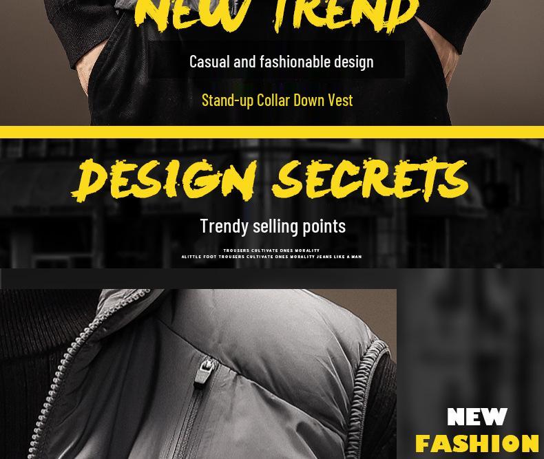 Men's Trendy Stand Collar Down Vest - Autumn/Winter Warm Workwear Jacket