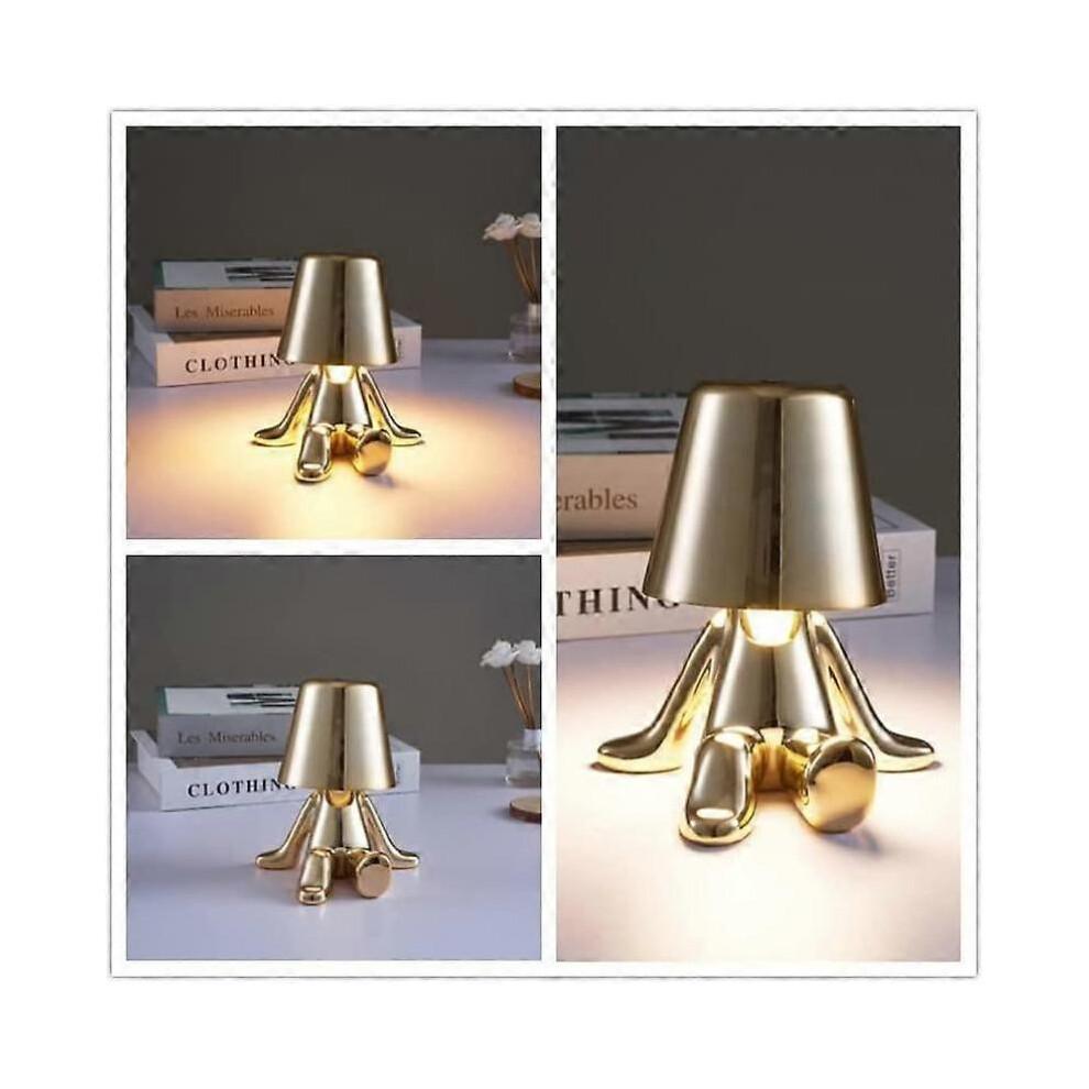 Gold Decorative Thinker Statue Led Desk Lamp