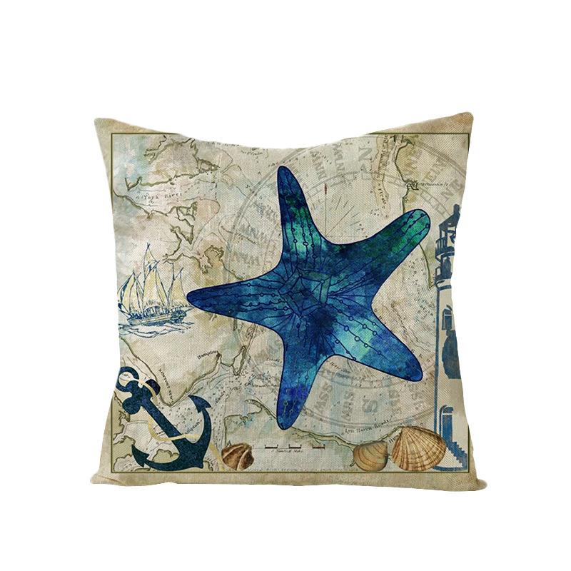 Home Marine Life Polyester Printed Pillow Case Combination Car Pillow Cushion Cover