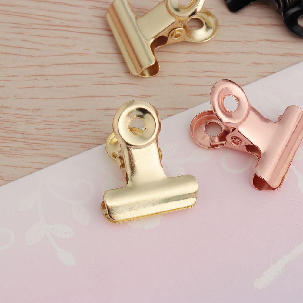 6PCS Calendar Kitchen Supplies Stainless Steel File Clamps Food Sealing Bag Clips Binder Clip
