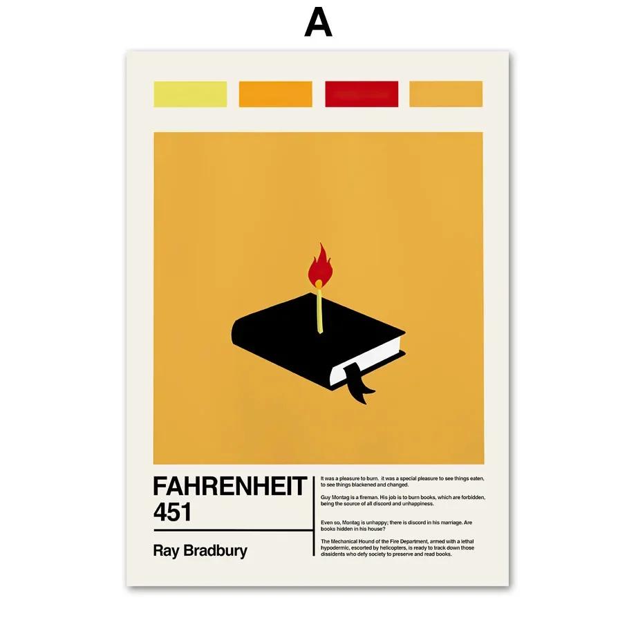 

Book Novel Philosophical Retro Literature Wall Art Nordic Posters Canvas Painting And Prints Wall Pictures For Living Room Decor 21X30cm No Frame