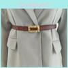 Two Genuine Leather Layer Belt Women With Alloy Buckle Casual Accessory Fashion