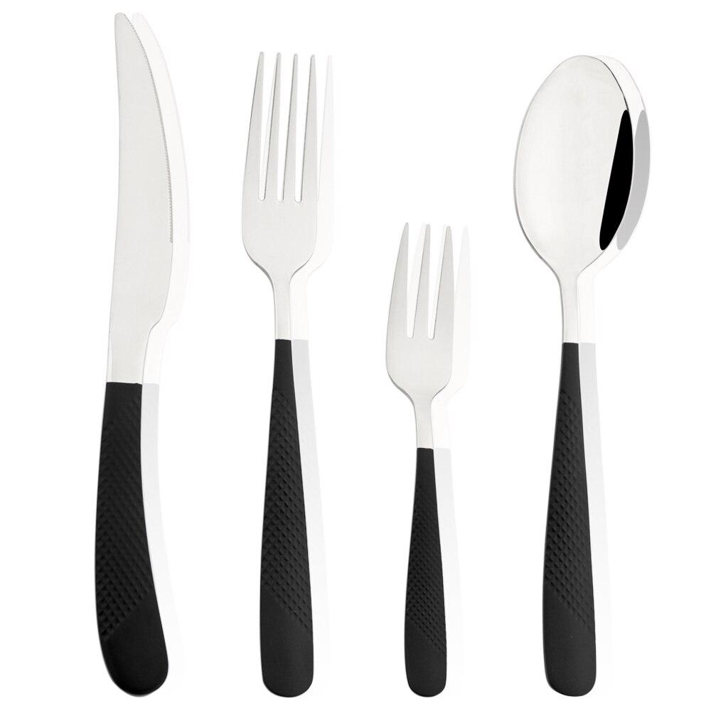 1/2/4/6Set Cutlery Stainless Steel Kitchen Black Gold Dinnerware Luxury Silverware Set Knife Cake Fork Spoon Flatware Set