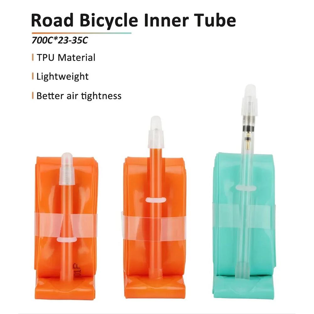 Ultralight Bike Inner Tube, Lightweight Road Bicycle TPU Tire, Portable Bike Interior Tire Tube 45L/65L/80L For Mountain Bike 700Cx23-35C/FV