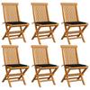 Day and Night - Day and Night Garden Chairs 6 Units with Black Teak Wood Cushions