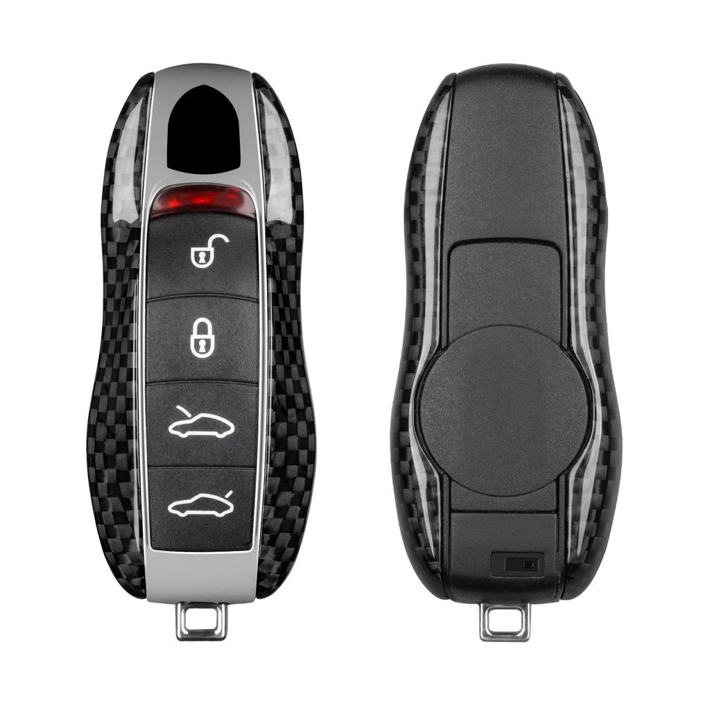 Porsche Carbon Fiber Leichte Schlüsselhülle für Cayenne, Panamera, Macan, 911 - Ersatzhülle mit Schnallenverschluss