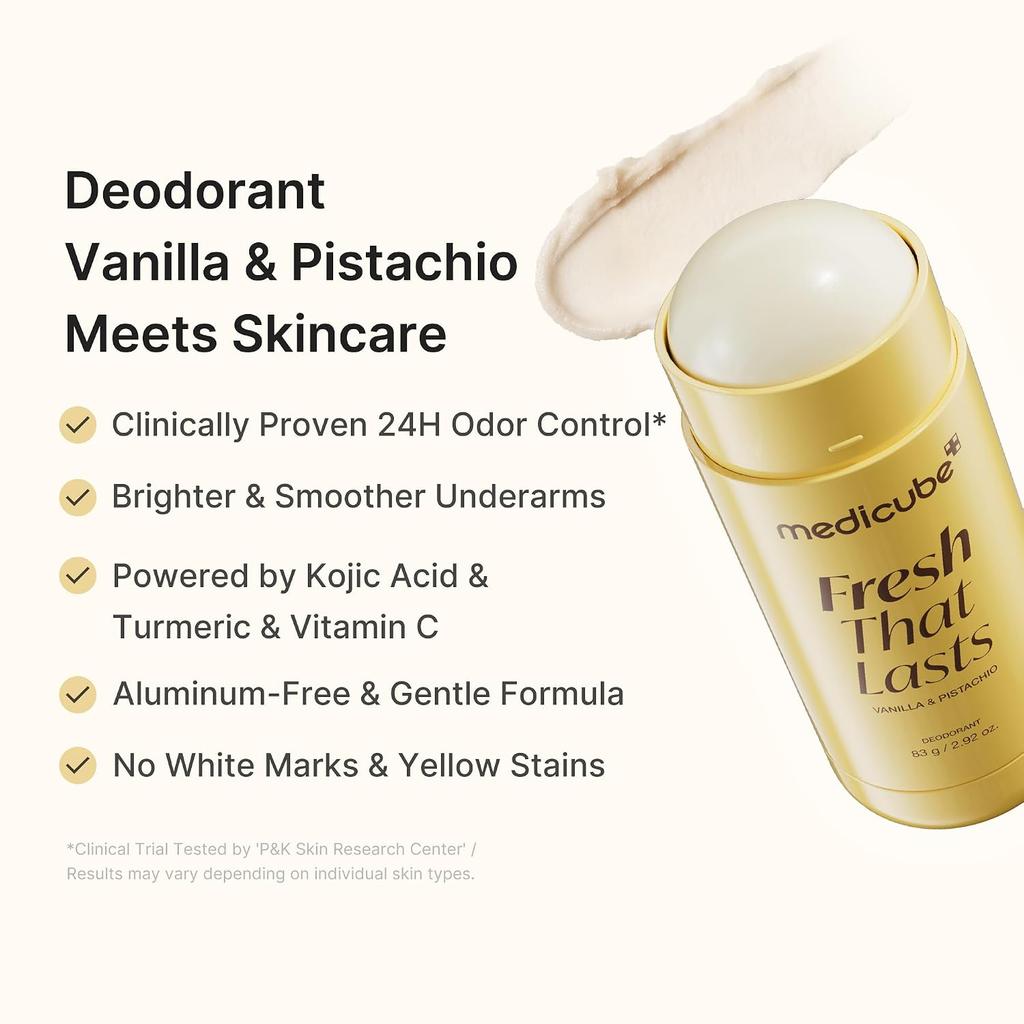 Medicube Taze Kalan Deodorant Vanilya & Antep Fıstığı Görünmez Bitiş Alüminyum İçermez 83g