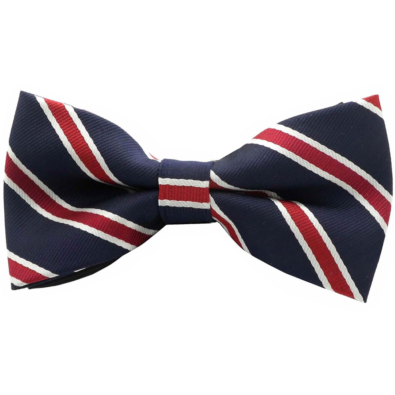 

[Bowties.jp] Navy Red Stripe Bow Tie (Easy to Wear) bd027