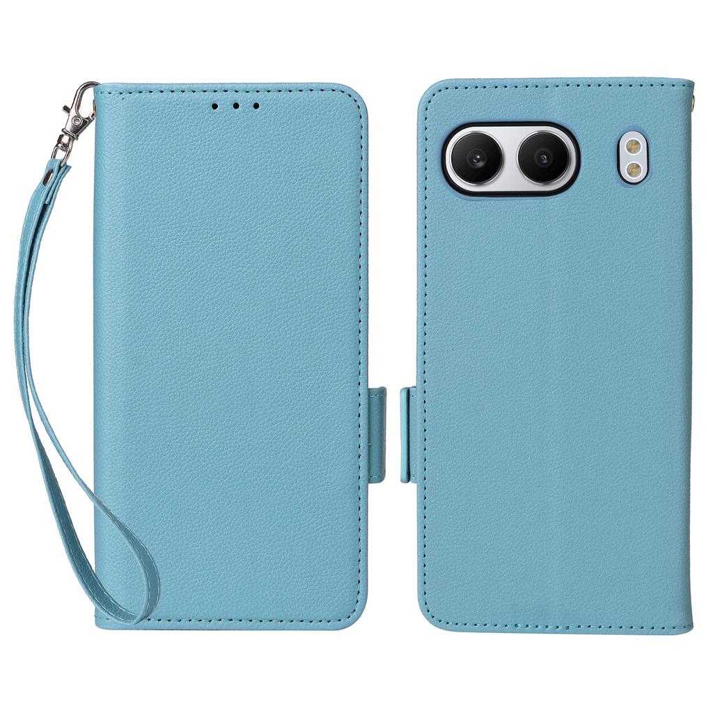 For OnePlus Nord 4 Case with Wrist Strap Litchi Texture PU Leather Wallet Phone Cover