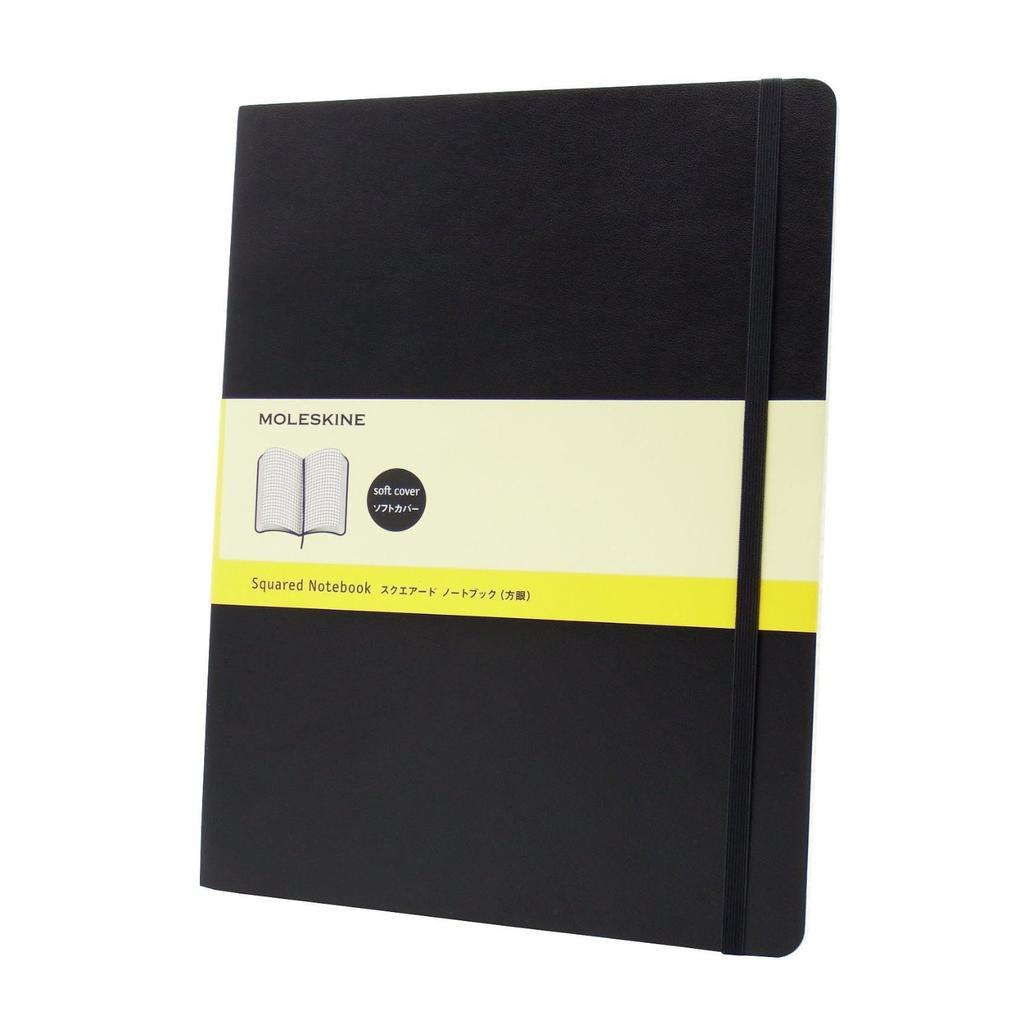 Moleskine Classic Notebook Soft Cover Grid XL Size wide x 25cm Black QP622 (19cm long)