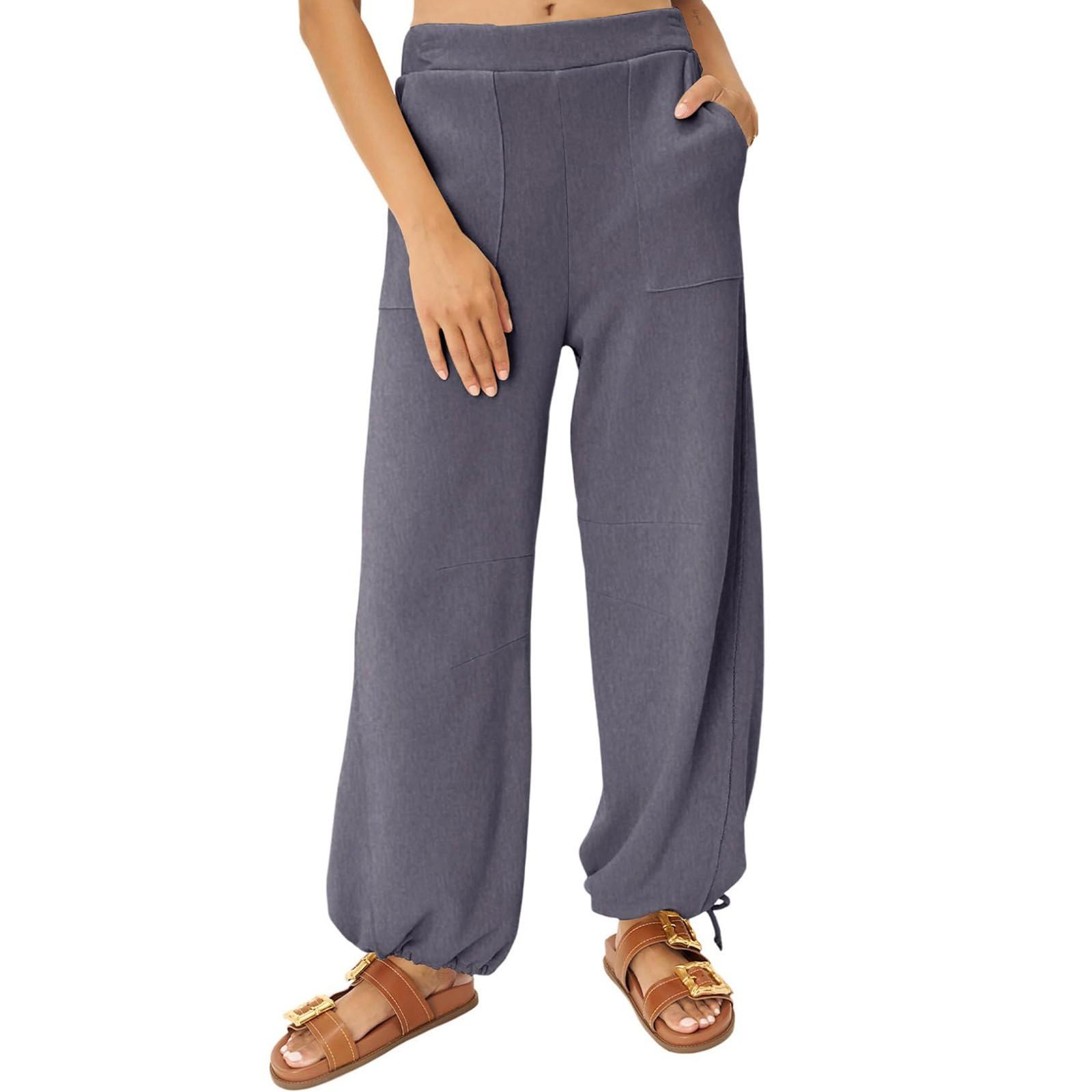 

Женские зимние спортивные штаны, однотонные повседневные брюки, женские флисовые спортивные штаны, широкие прямые брюки XS светло-серый