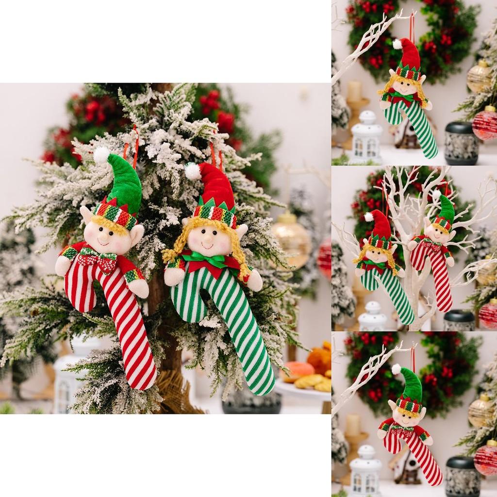 Fabric Elf Enchanting Hanging Decoration For Christmas Featuring Adorable Cane Candy