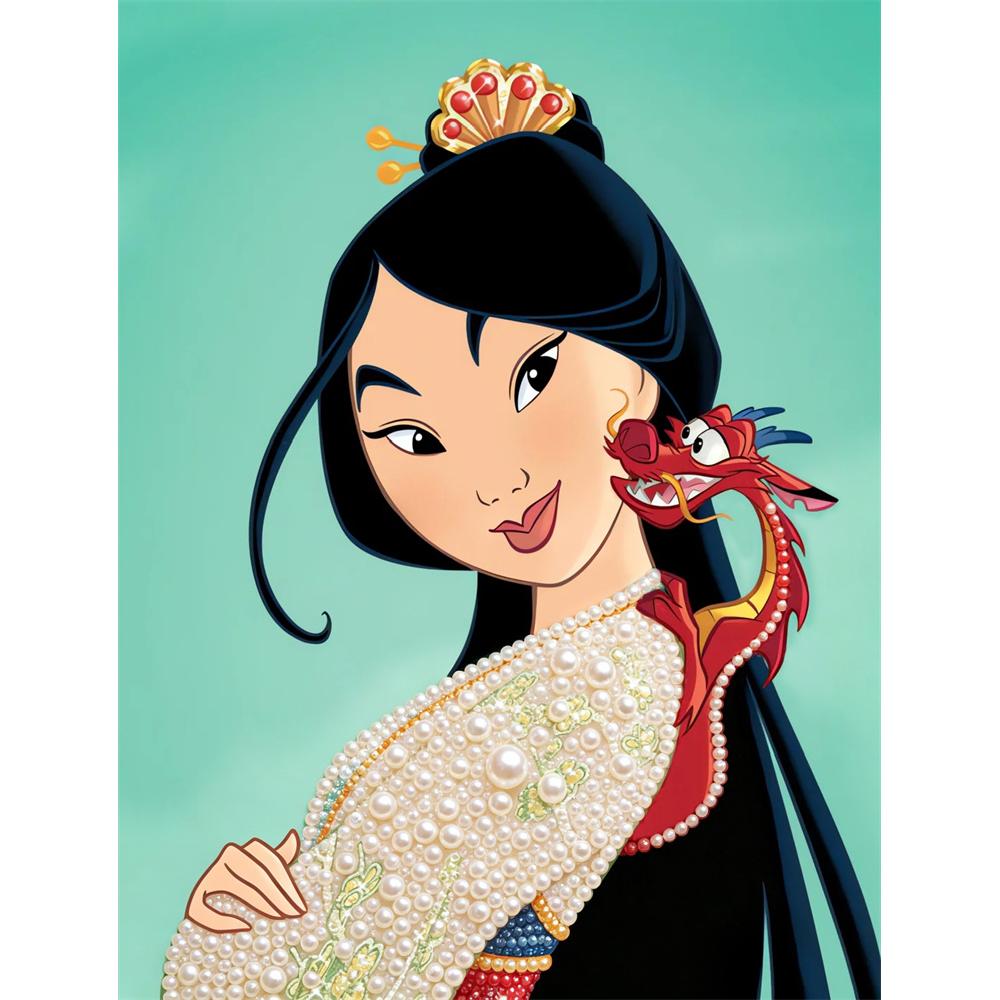 

Disney Pearl Painting Mulan and Mushu Dragon Pearl Art Painting Kit Art Pearl Painting Kit Adult Beginner Gift Creative Home Wall Decor 30x40