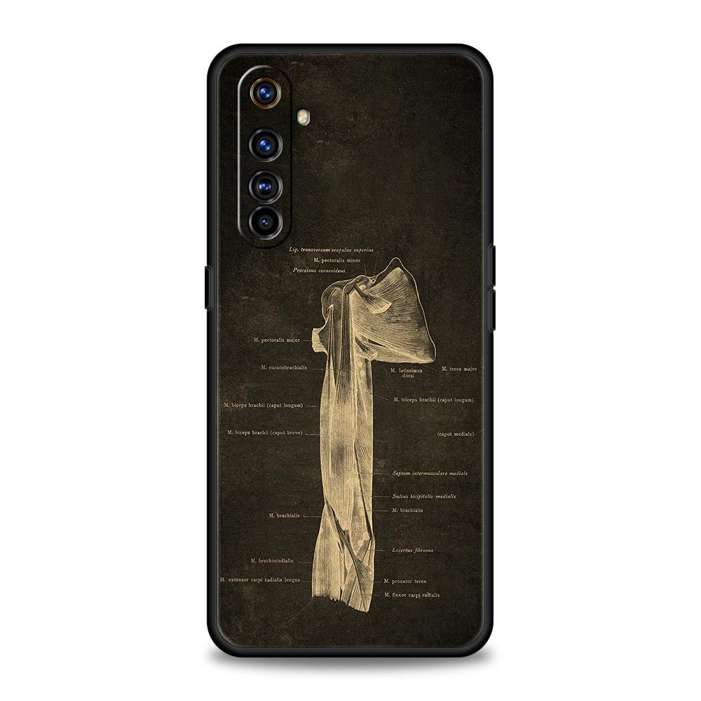 Case For Realme 12 11 10 9 8 5G 7 6 GT5 GT3 GT2 Pro Plus C21 C11 C25 C35 GT Neo 2 3 3T 5 Cover Skeleton Chalkboard Body Heart