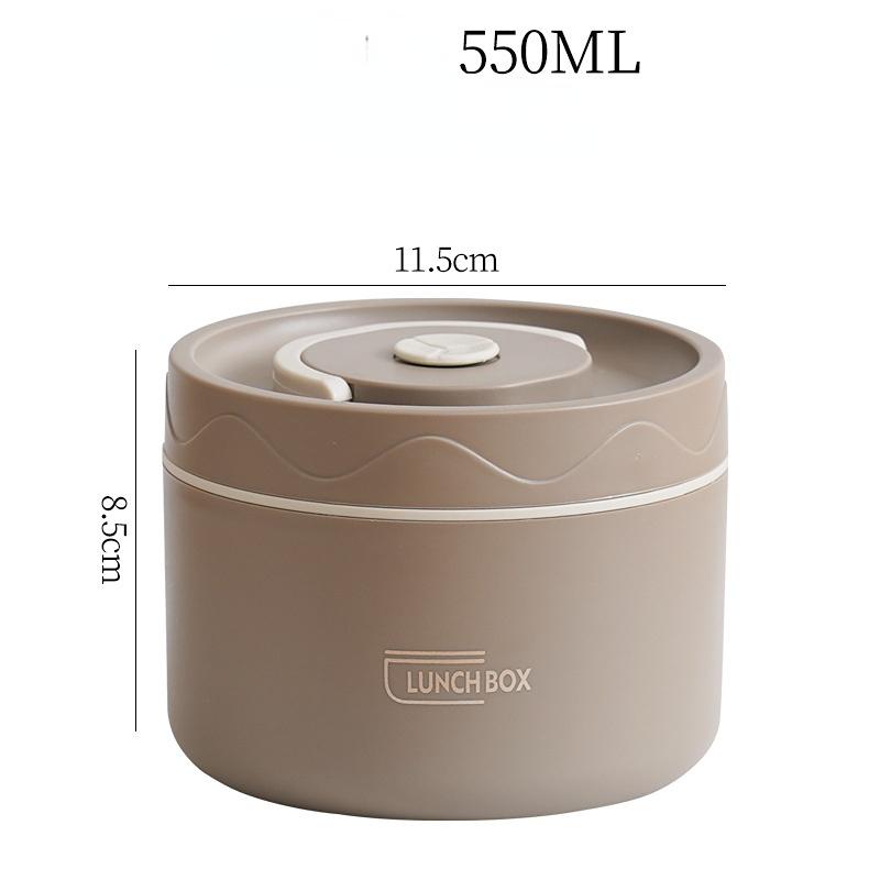 304 Stainless Steel Portable Thermos Insulated Lunch Box Leakproof Sealed Bucket Student Lunch Box Multi-layer Round Bento Box