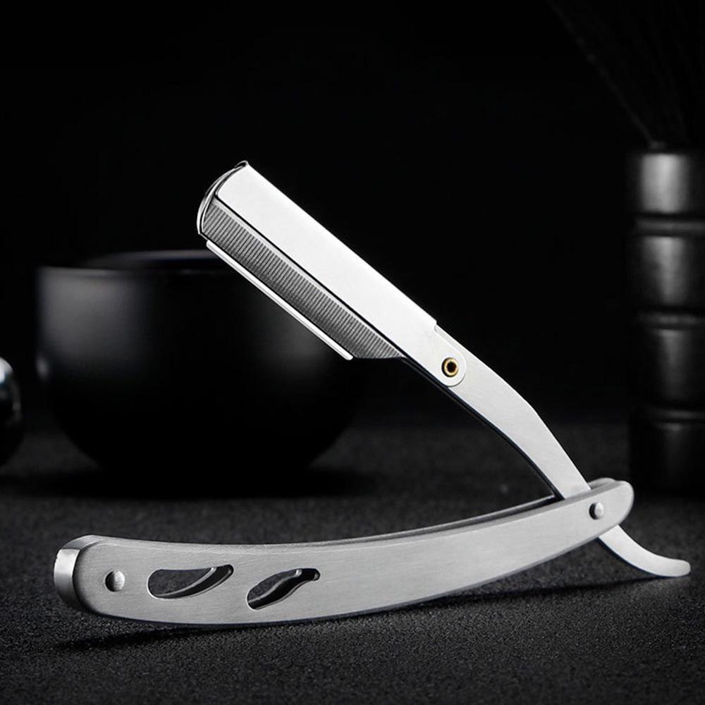 Vintage Stainless Steel Barber Razor for Men's Shaving and Trimming