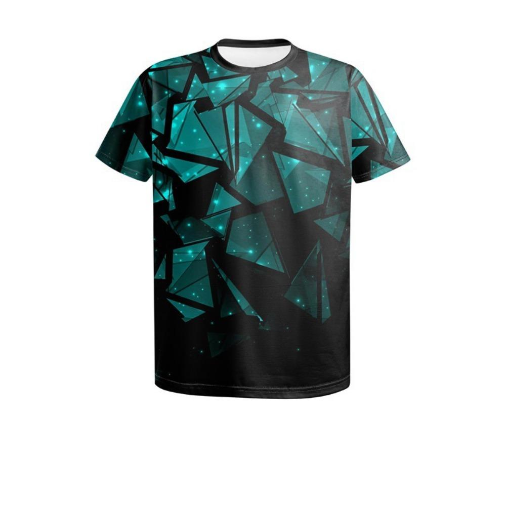 

New T-shirt Printed Short Sleeved Men s Summer Casual Fashion Breathable and Comfortable Top S синий