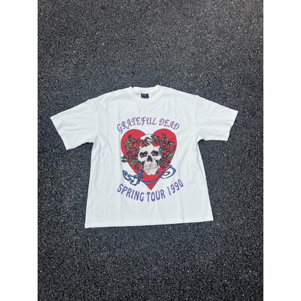 Mote Streetwear Vintage T-skjorter Grafikk Trykt Casual Løs Oversize Bomullsklær Topper T-skjorte For Menn Unisex