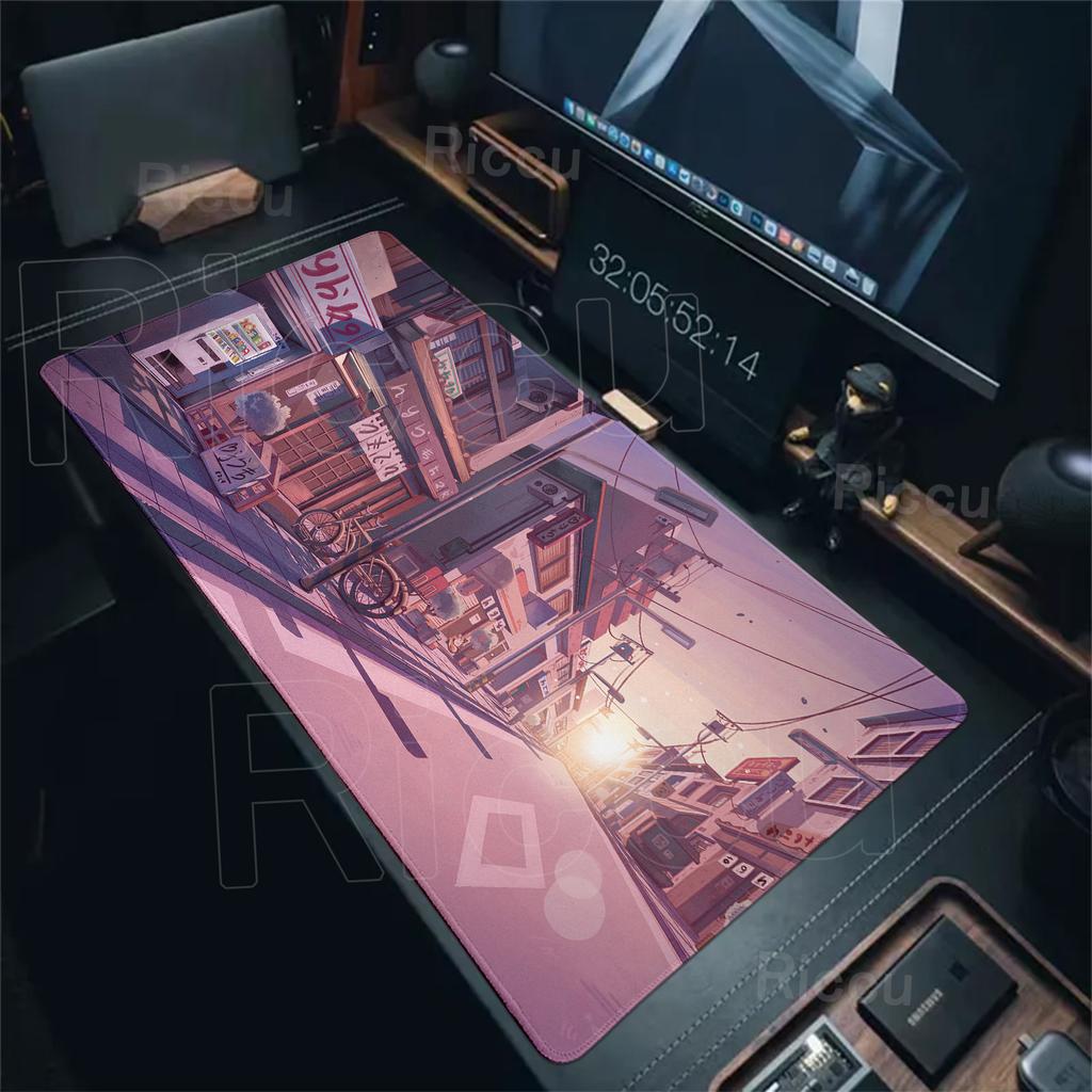 PC Mouse Pad Gamer Japan Aesthetics Desk Mat Office Accessories Anime Street Screen View Mousepad Large Keyboard Gaming Mats Xxl