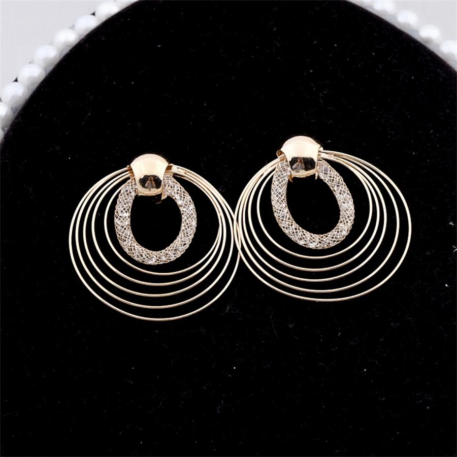 Big Round Multilayer Circles Drop Earrings Wire Spiral Geometric Metal Exaggerated Wedding Party Jewelry Pendientes