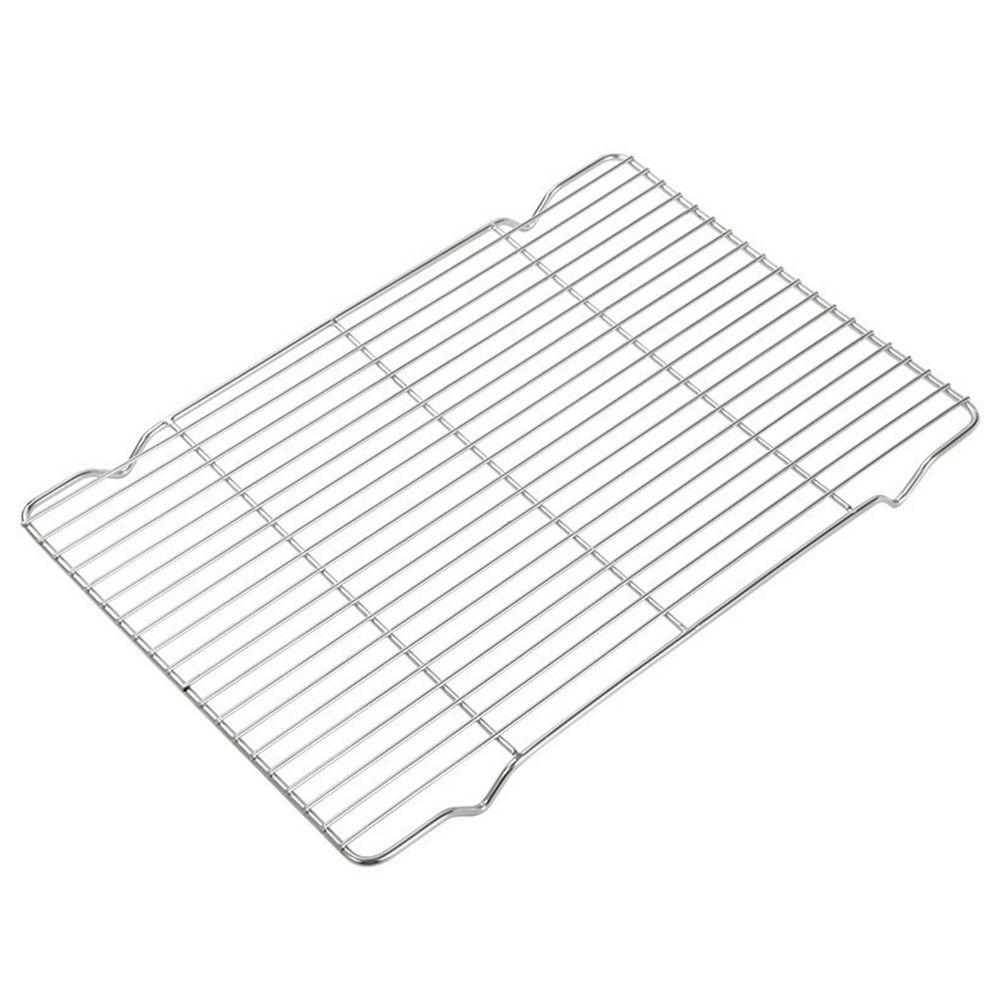 New Stainless Steel Cooling Rack Non-stick Silver BBQ Tray Barbecue Cooking Mesh Shelf