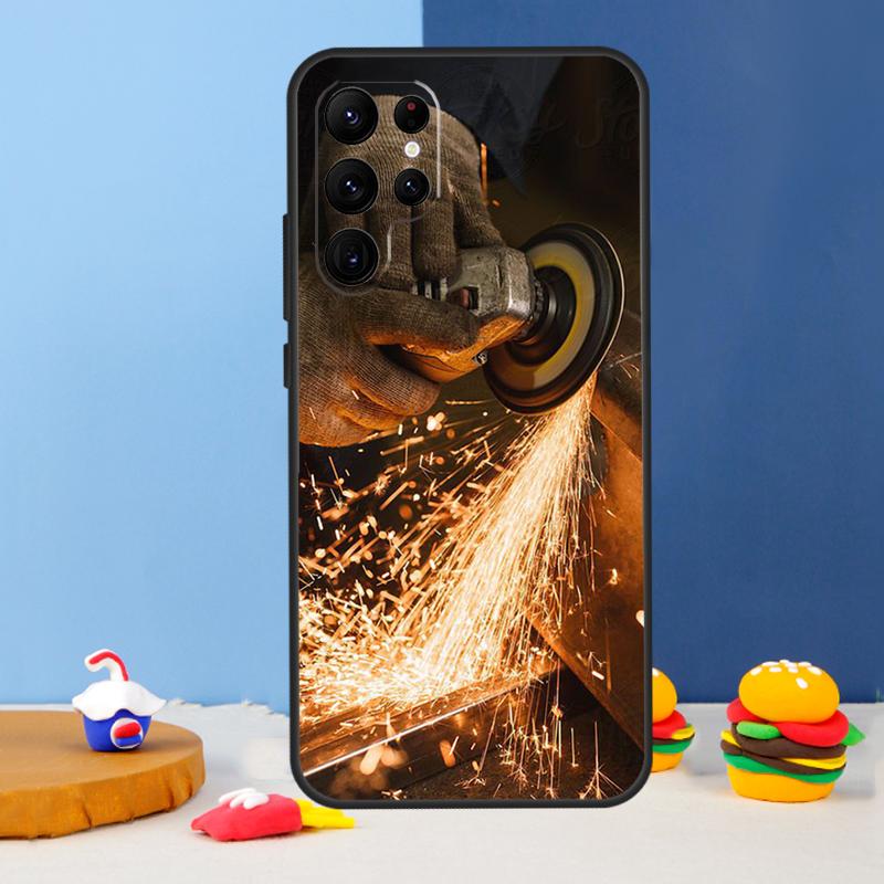 Welder Welding Hot Metal Worker Phone Case For Samsung Galaxy S25 S24 Ultra S9 S10 S20 S22 S21 S23 Plus S24 FE Cover Coque