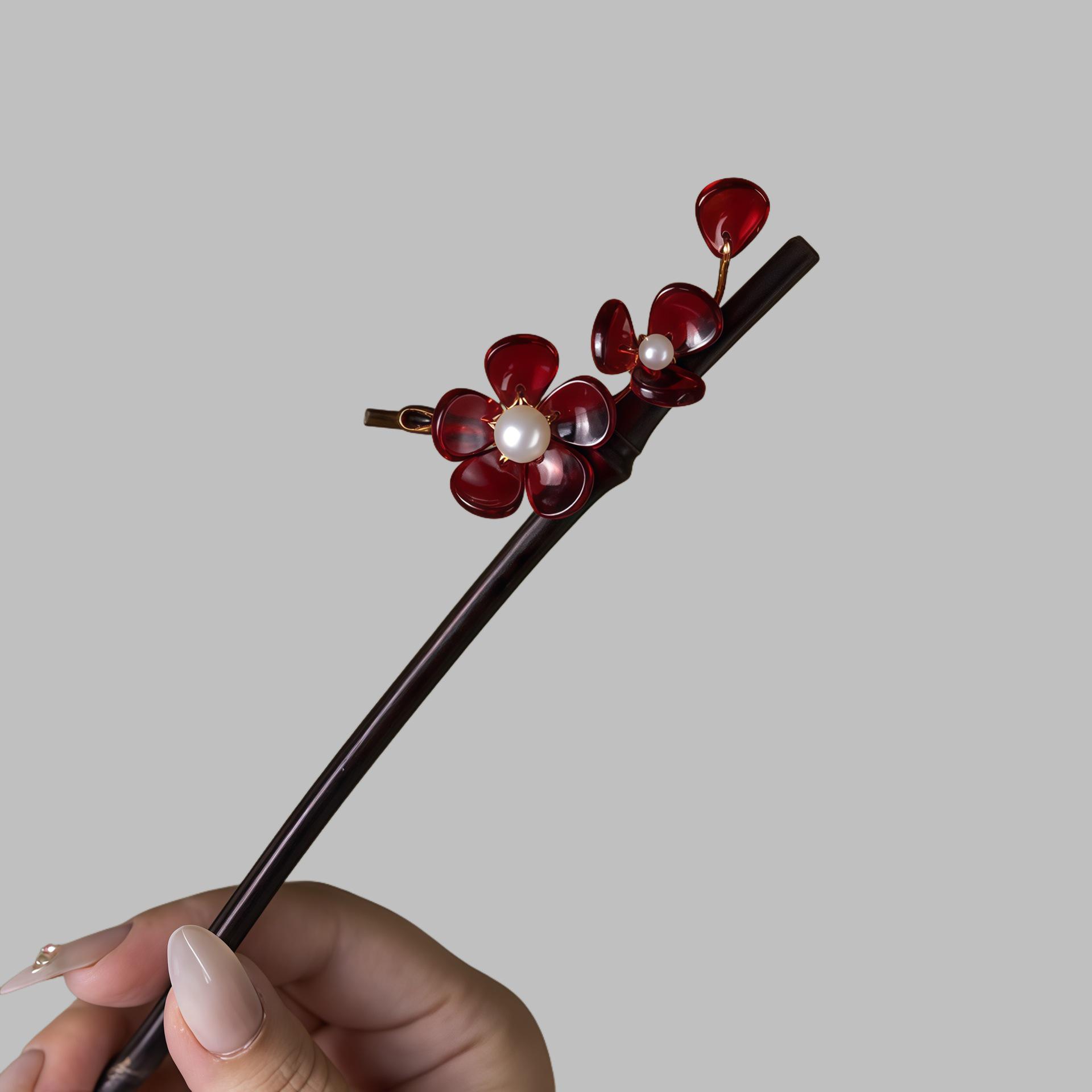 Угольный Бамбуковый Кисточка Шпилька для Волос Ханьфу - Древний Стиль