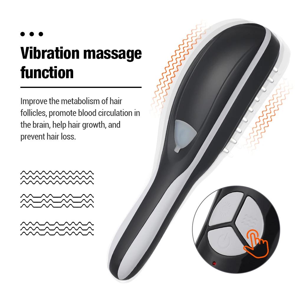 Electric Spray Massage Comb Hair Growth Vibration Head Massager Brush LED Anti Hair Loss Scalp Liquid Medicine Atomizing Comb