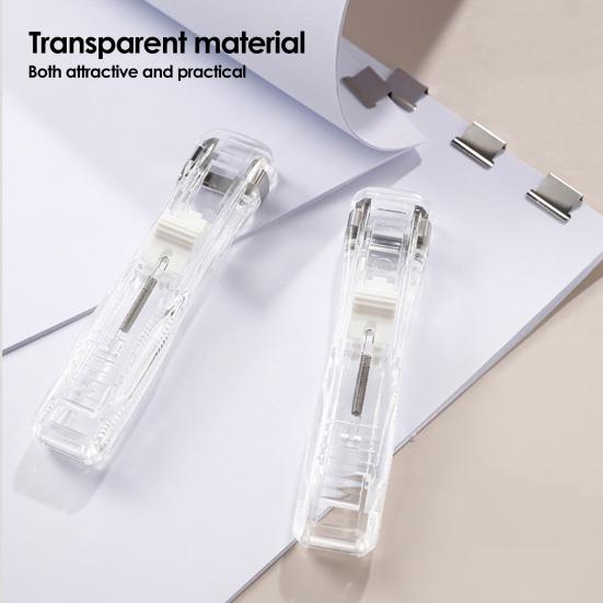 Paper Clip Pusher Set, No Hole Punching Clip Dispenser, Lightweight PC Plastic Shell Multiple Colors Office School Use