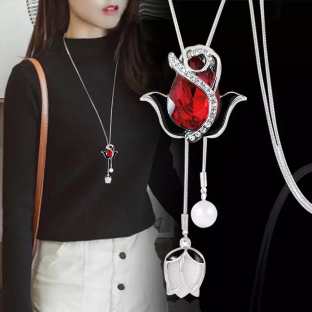 Sweater Chain Long Necklace Light Luxury High Sense Versatile Fringed Jewelry Accessories Pendant