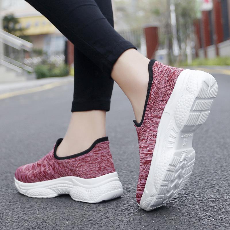 2024 new spring and autumn soft-soled mesh breathable one-pedal women's casual shoes elderly walking shoes