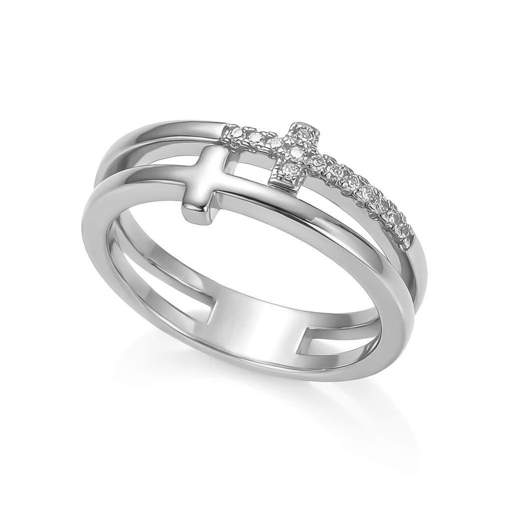 Shiny Crystal Zircon Double Cross Rings For Women Micro Paved CZ Copper Wedding Finger Ring Romantic Promise Luxury Jewelry Gift