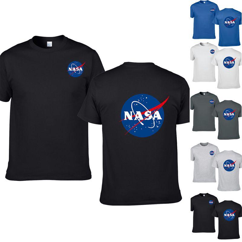 Logo Retro Nasa Vintage Look Space Short Sleeve Mens Cotton Tshirt Tee Tops