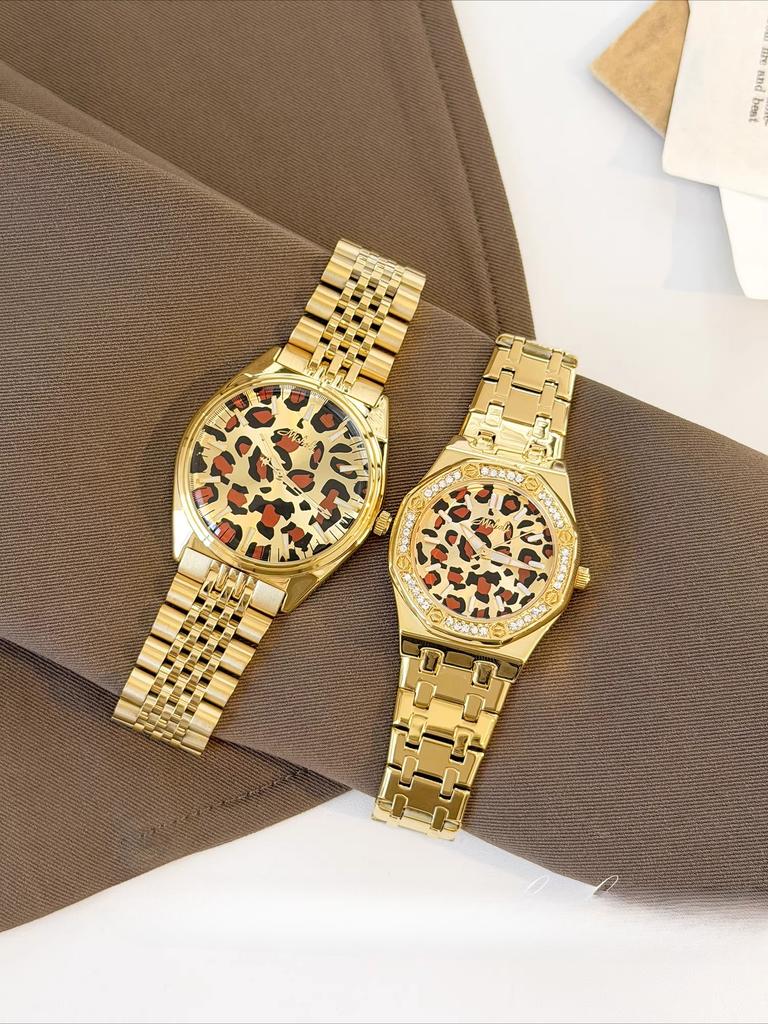Neue Damenarmbanduhr mit Leopardenmuster-Armband Modisch und Trendig Hochwertiger Unisex-Stil Modell Exquisite Damenarmbanduhr.