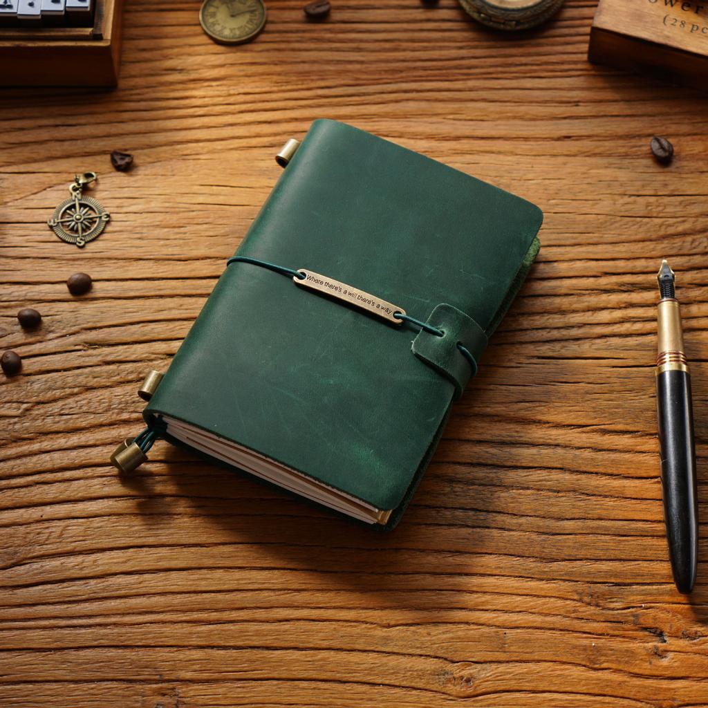 2026 First Layer Cowhide Notebook Genuine Leather Retro Travel Notebook Handmade Loose-leaf Notepad Diary Spot
