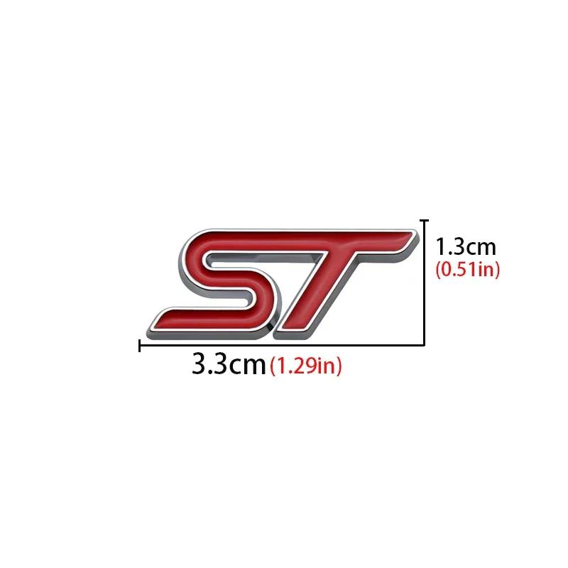 djsh6 3D Metal ST Letters Car Steering Wheel Emblem Badge Sticker for Ford ST Fiesta Focus Edition KUGA Mondeo Focus X 2 3