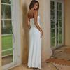 Women's new French polka dot suspender dress slim European and American style lace chiffon tube top dress