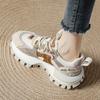 Women Sneakers Shoes Genuine Leather  New Spring Color-Blocked Dad Shoes Women Fashion Platformrunning Shoes Women