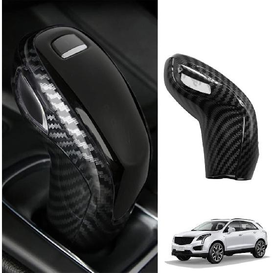 Carbon Fiber Gear Shift Knob Cover, Sport Style Trim Compatible with Cadillac XT4, XT5, XT6, CT5, CT6 2020 2021 2022 2023 2024