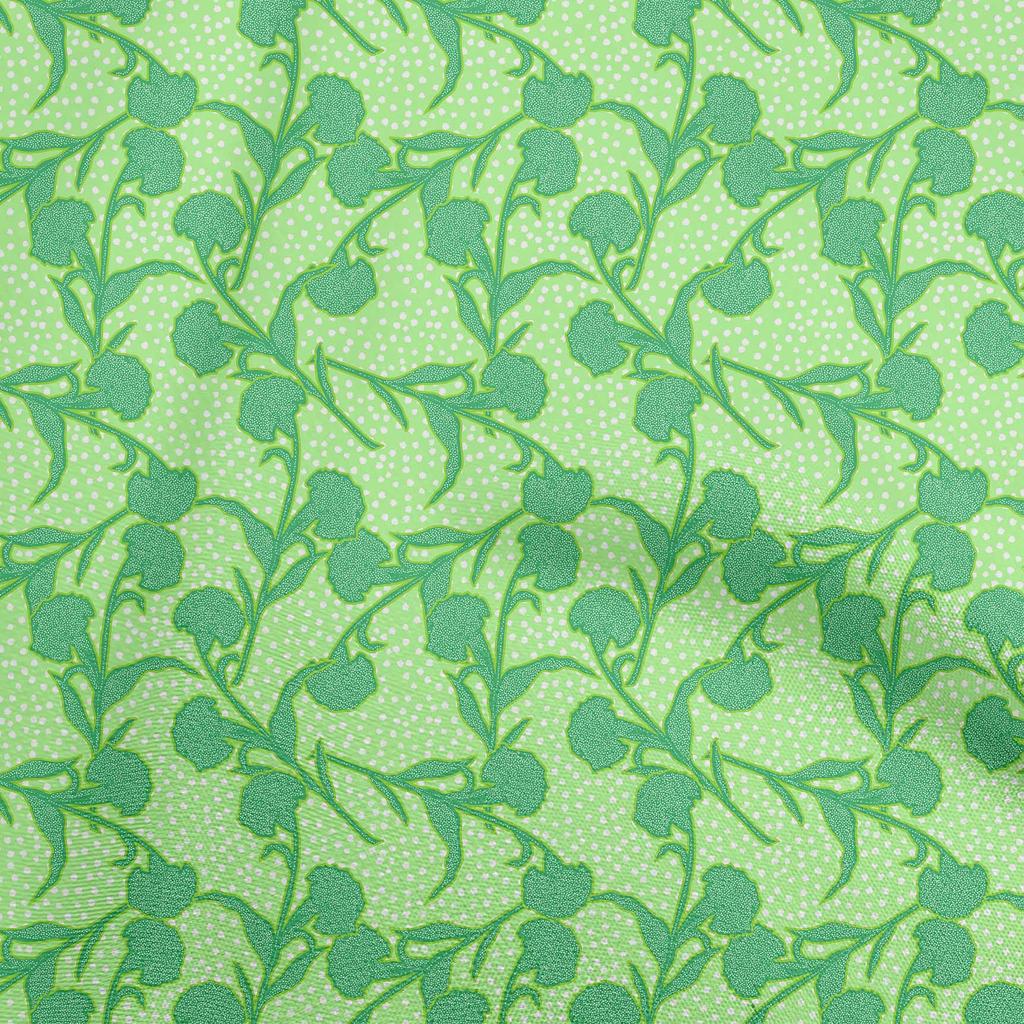 oneOone Cotton Flex Light Gray Fabric Floral Botanical Diy Clothing Quilting Fabric Print Fabric By Yard 40 Inch