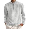 Men's Short Zip Pullover Turtleneck Long Sleeve Top