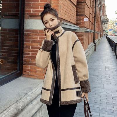 Κοντό αρνίσιο παλτό γυναικείο μάλλινο παλτό παντός αγώνα Κορεατικής φαρδιά γούνα Χοντρό βελούδινο μπουφάν One Plus