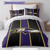 Baltimore Ravens Pattern Bedding Set Quilt Cover Pillowcase Home Decor Gift (1 * duvet cover + 2 * pillowcase, without core)