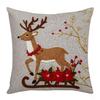 Christmas Embroidered Pillow Covers Set of 4 Santa Deer Snowman Cushion Cases Winter Holiday Sofa Decor (No Insert)