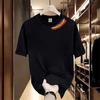 Street Casual Trend All-match Heavyweight Cotton Printing Rainbow Soft Loose Comfort New Style Men's Short Sleeved Summer 2024