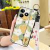 Back Cover Anti-knock Phone Case For Realme C53/Narzo N53 Wrist Strap Phone Holder Dirt-resistant Waterproof Ring Flower