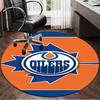 1PC Energetic Oilers Team Spirit Round Rug, Non-slip Chair Mat, Home Decor, Circle Carpet Perfect for Office, Bedroom, Living Room,Christmas gift